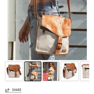 Bed Stu Brown and Cream Crossbody Bag